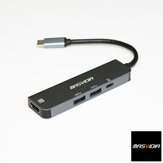 MasVidia USB Type C 4合1 多功能轉接器 USB3.0 PD充電集線器 HDMI轉接頭