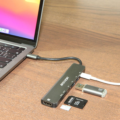 MasVidia USB Type C 7合1 高速多功能轉接器 PD充電傳輸集線器 HDMI轉接頭