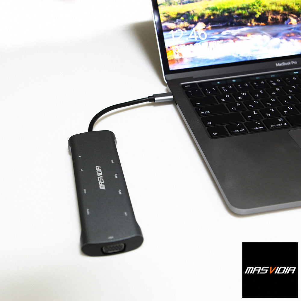MasVidia USB Type C 10合1 多功能轉接器 USB3.0 PD充電集線器 HDMI轉接頭