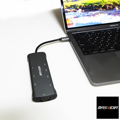 MasVidia USB Type C 10合1 多功能轉接器 USB3.0 PD充電集線器 HDMI轉接頭