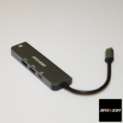 MasVidia USB Type C 4合1 多功能轉接器 USB3.0 PD充電集線器 HDMI轉接頭
