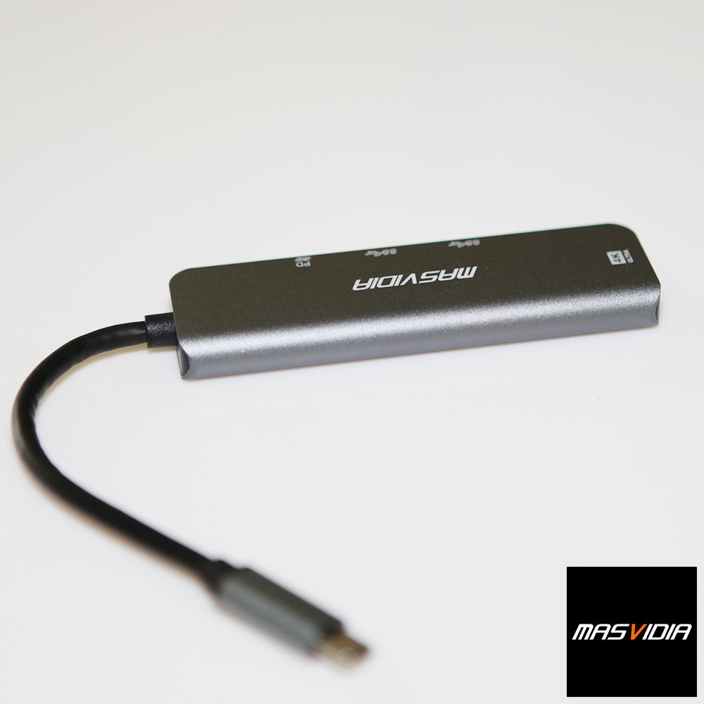 MasVidia USB Type C 4合1 多功能轉接器 USB3.0 PD充電集線器 HDMI轉接頭