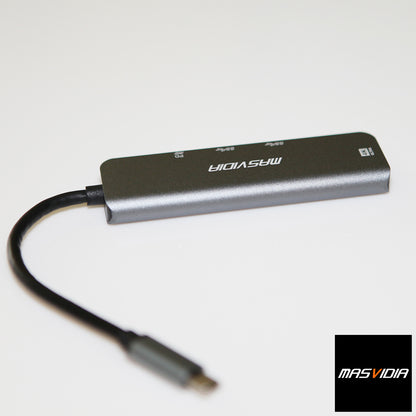 MasVidia USB Type C 4合1 多功能轉接器 USB3.0 PD充電集線器 HDMI轉接頭