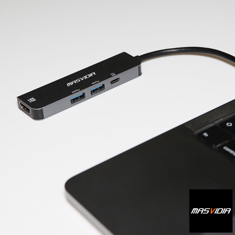 MasVidia USB Type C 4合1 多功能轉接器 USB3.0 PD充電集線器 HDMI轉接頭