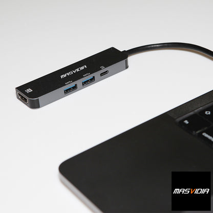 MasVidia USB Type C 4合1 多功能轉接器 USB3.0 PD充電集線器 HDMI轉接頭